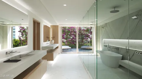 a large living room with a large window