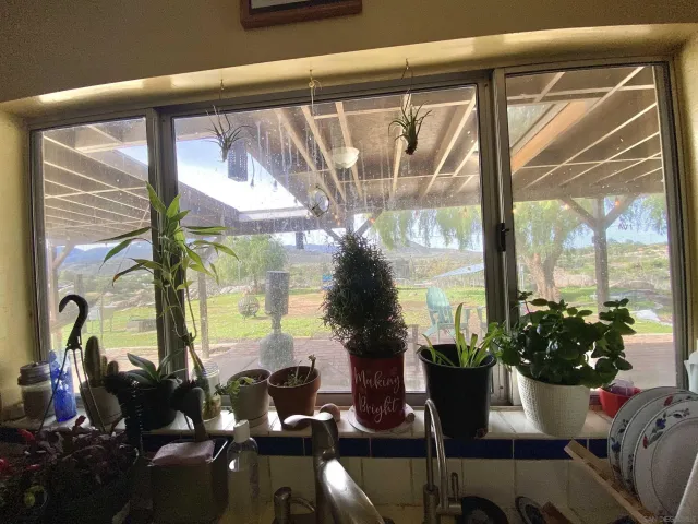 a view of a dining area with furniture