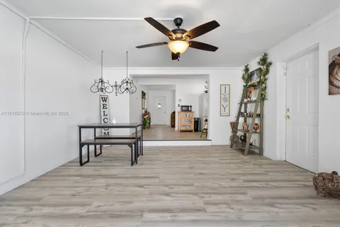 a view of a livingroom with a hardwood floor