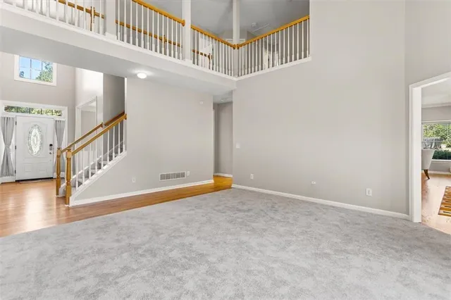 a view of an entryway with staircase