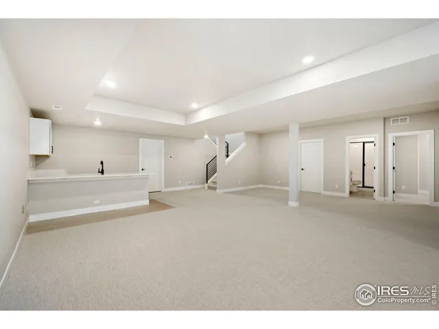 a view of a room with stairs