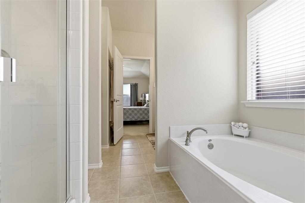 5491 Exeter Drive Prosper, TX 75078 - Photo 14 of 20 a bathroom with a bathtub and a window