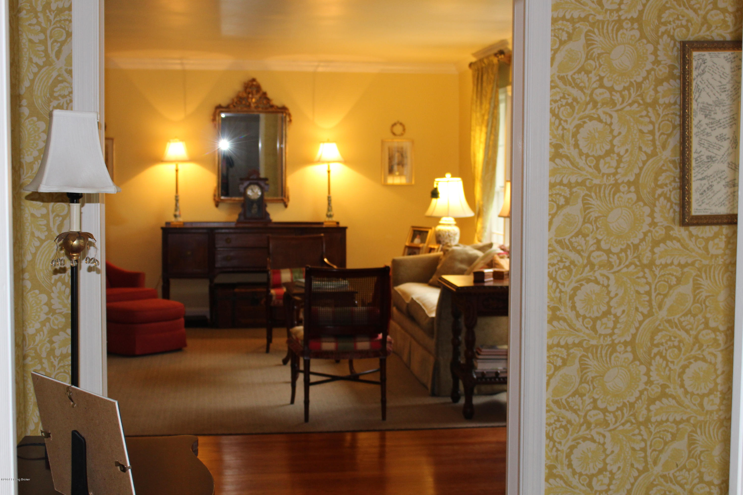 View from entry hall into living room