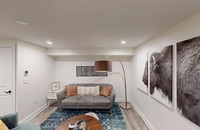 a living room with furniture