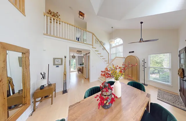 a living room with furniture