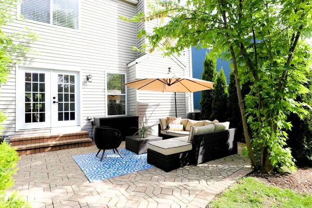 a view of a house with patio