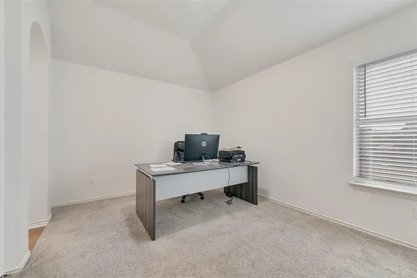 a view of workspace with a window