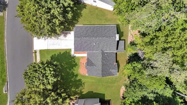 an aerial view of a house