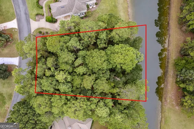 an aerial view of garden