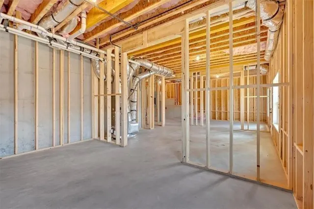 a view of balcony with wooden floor