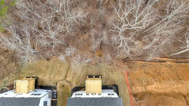 a view of a lake with beach