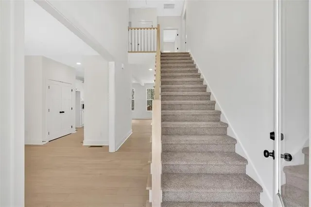 a view of an entryway with staircase