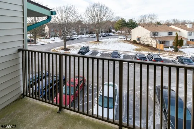 a view of street from a balcony