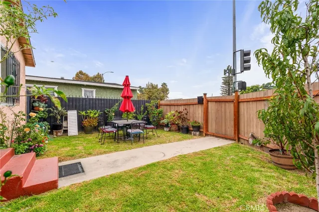 a view of a chairs and tables in patio