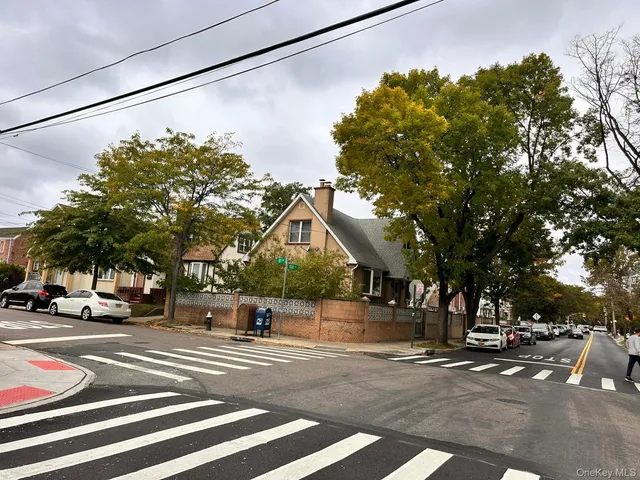 a view of a street with houses