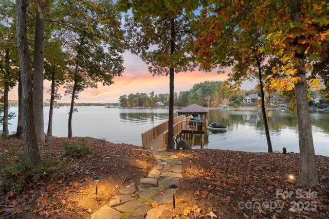 a view of a lake with a trees