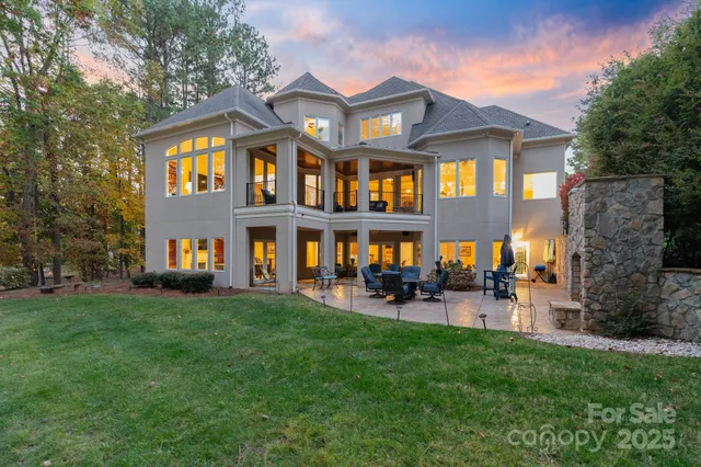 a view of a brick building with a yard