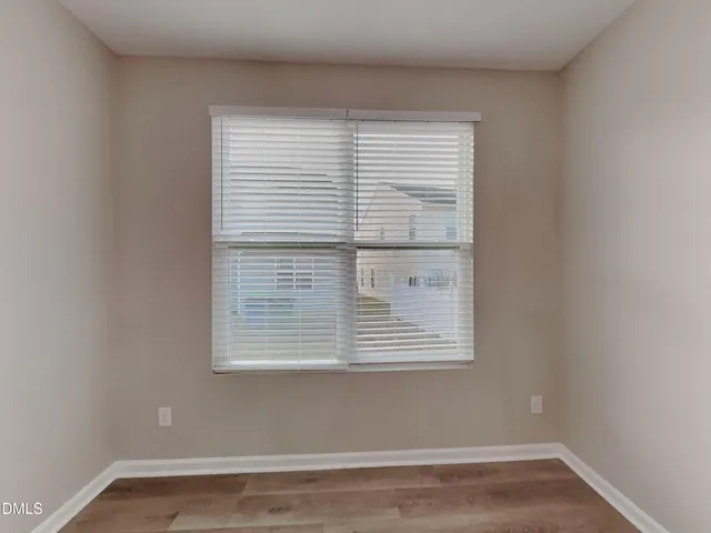 a view of a small space with a window