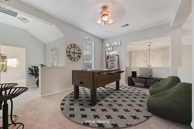 a living room with furniture