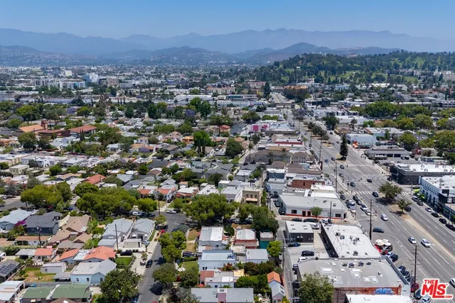 an aerial view of a city