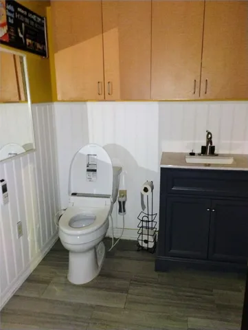 a bathroom with a sink and a toilet