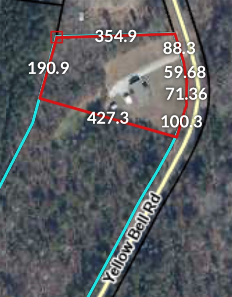 265 A State Rd S-37-141 Westminster, SC 29693 - Photo 33 of 33 A detailed plat map outlines property dimensions and road frontage on Yellow Bell Road.