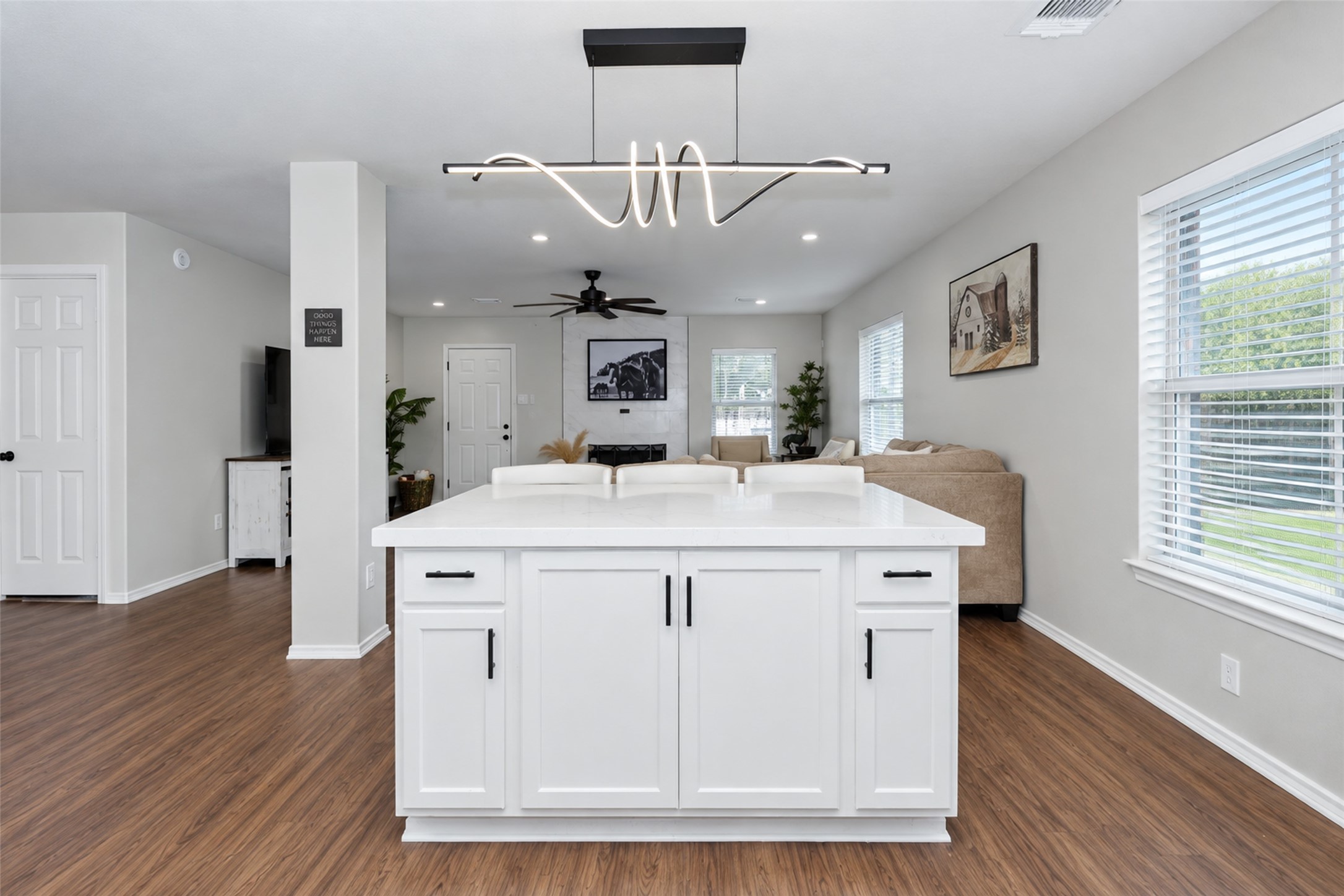 3035 Peerless Pass Court Spring, TX 77373 - Photo 16 of 28 Kitchen island showing storage and seating