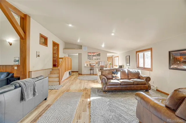 a living room with furniture and a couch