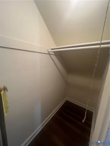 a view of small space with racks on the wall