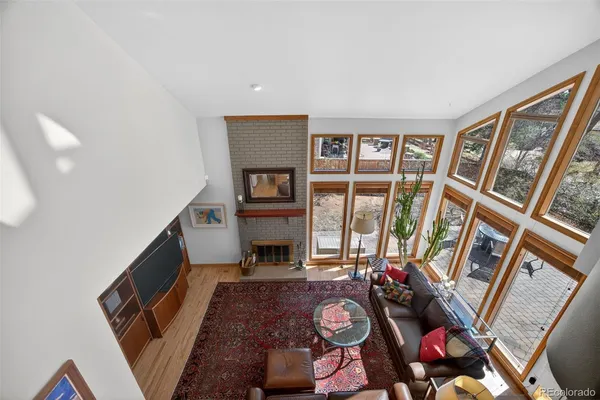 a living room with furniture and a couch