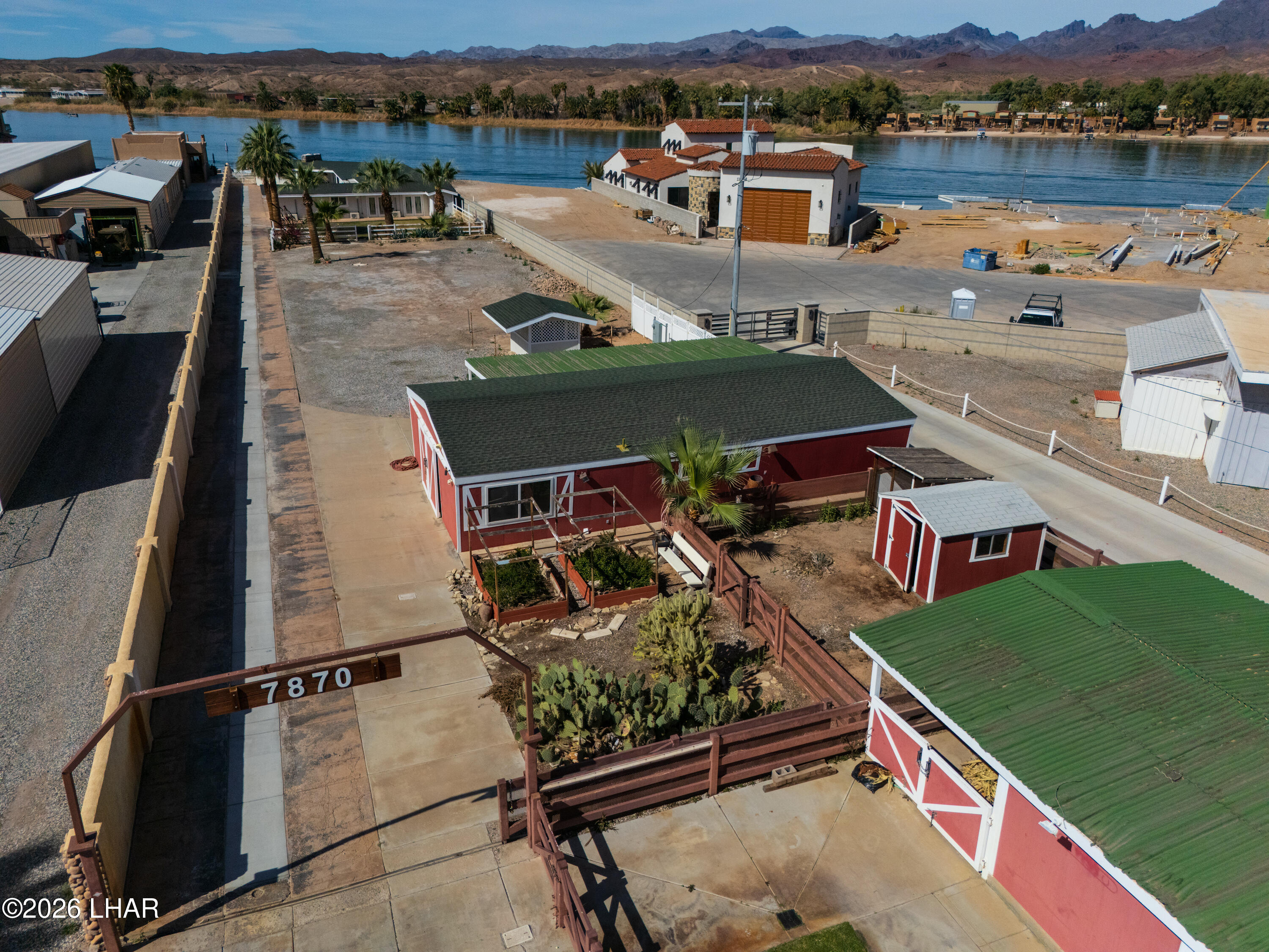 7870 Riverside Drive Parker, AZ 85344 - Photo 71 of 88 an aerial view of a house with a lake view