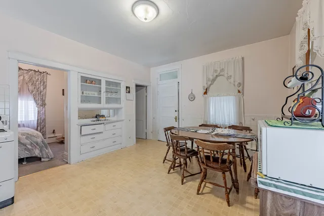 a bedroom with furniture and a bed