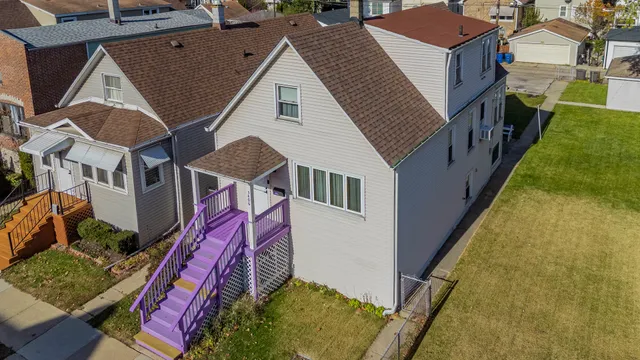 an aerial view of a house