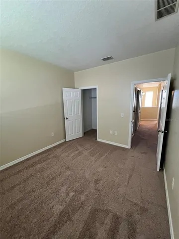 an empty room with a workbench