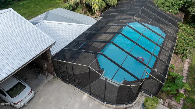 a view of outdoor space with seating area