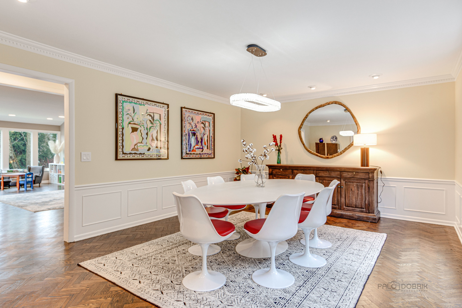 783 Valley Road Glencoe, IL 60022 - Photo 17 of 45 a dining room with a wooden table and chairs