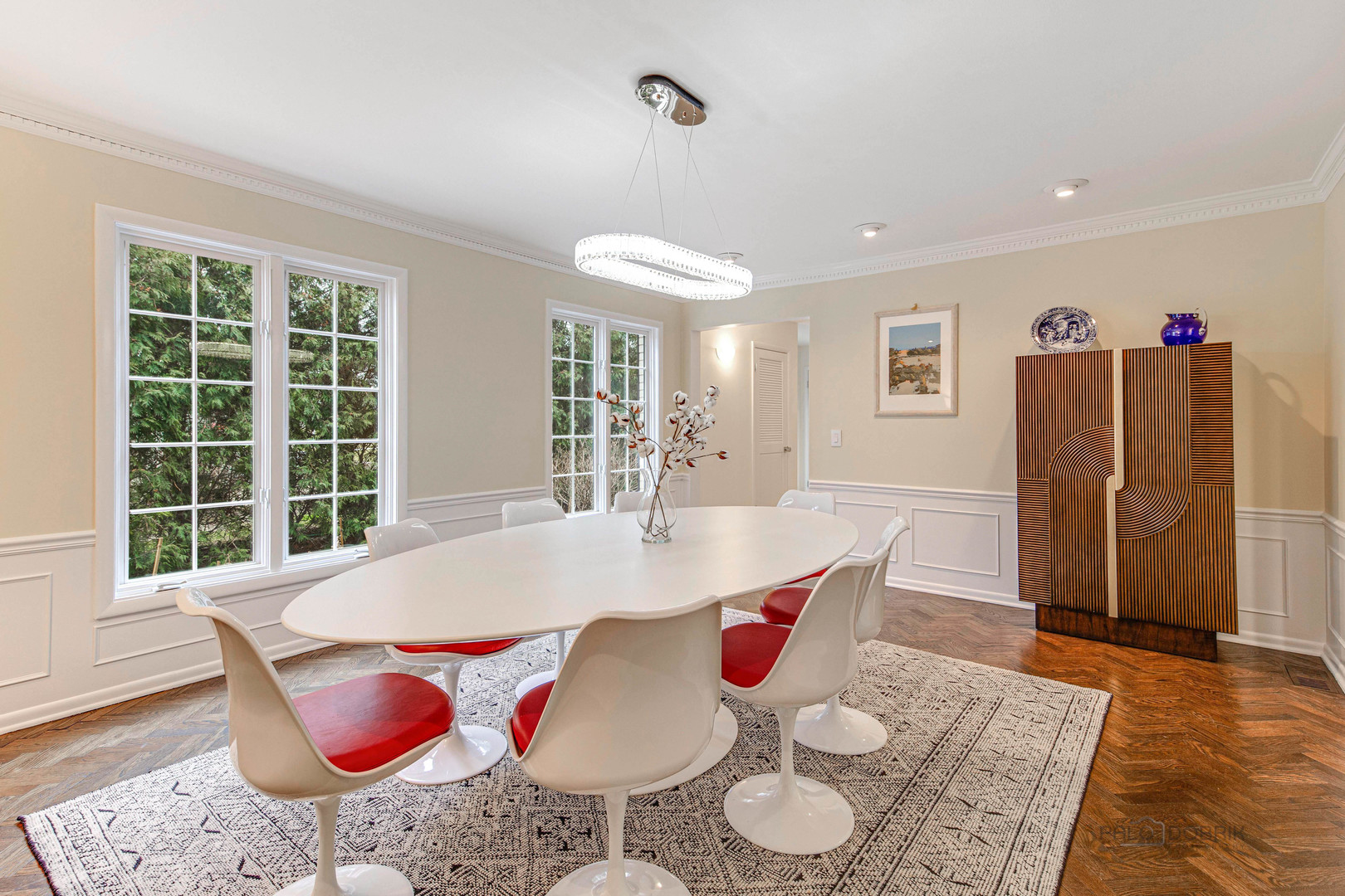 783 Valley Road Glencoe, IL 60022 - Photo 18 of 45 a view of a dining room with furniture window and wooden floor