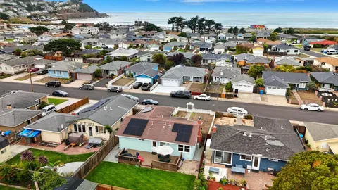 an aerial view of a city