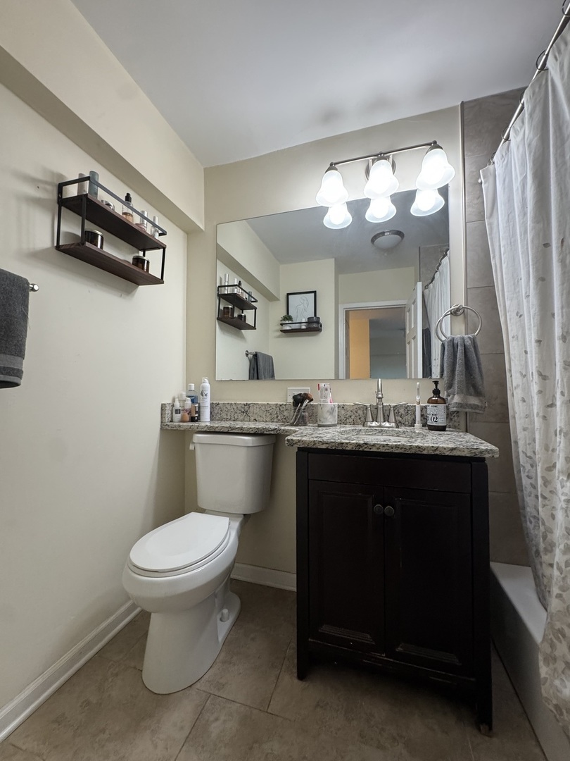 1255 North Sandburg Terrace, Unit 305 Chicago, IL 60610 - Photo 9 of 16 a bathroom with a sink toilet and mirror