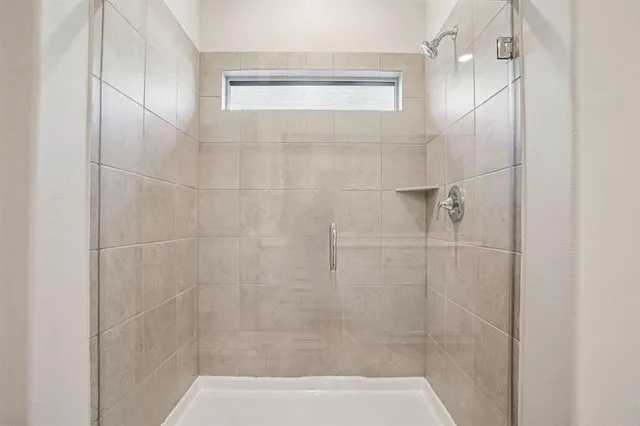 a bathroom with a shower