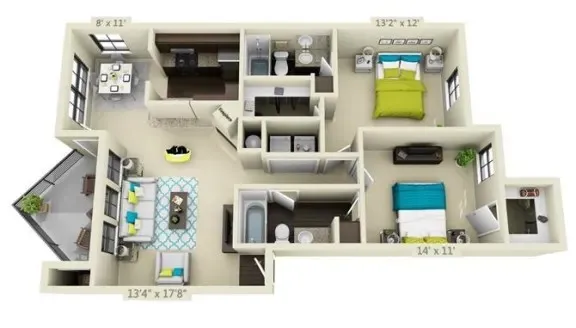 an aerial view of a city