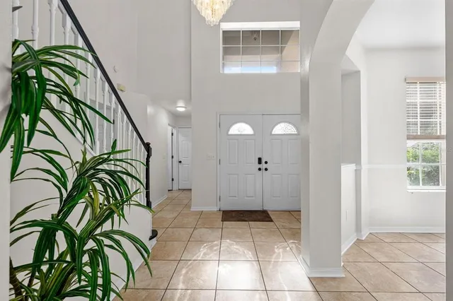 a view of a hallway with entryway