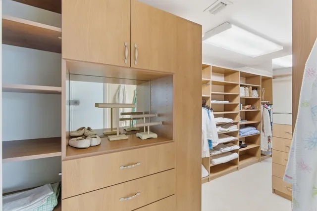a kitchen with stainless steel appliances cabinets and a potted plant