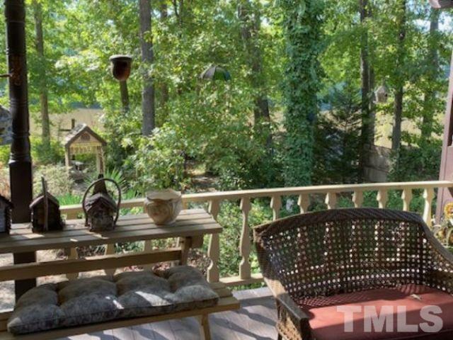 1164 Keith Hills Road Lillington, NC 27546 - Photo 24 of 47 a view of balcony with wooden floor