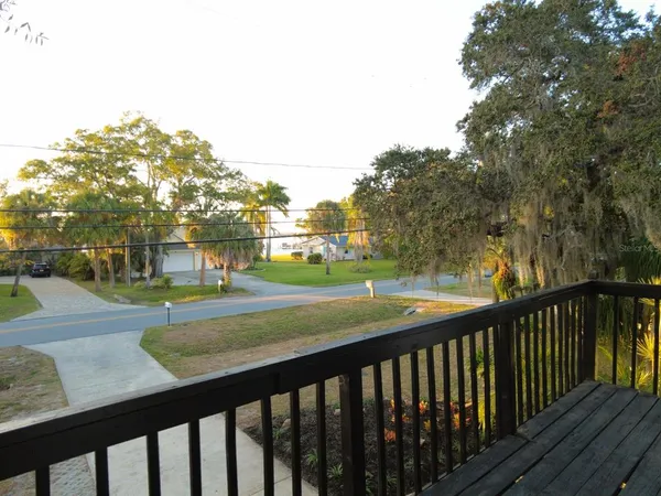 a view of city from a balcony