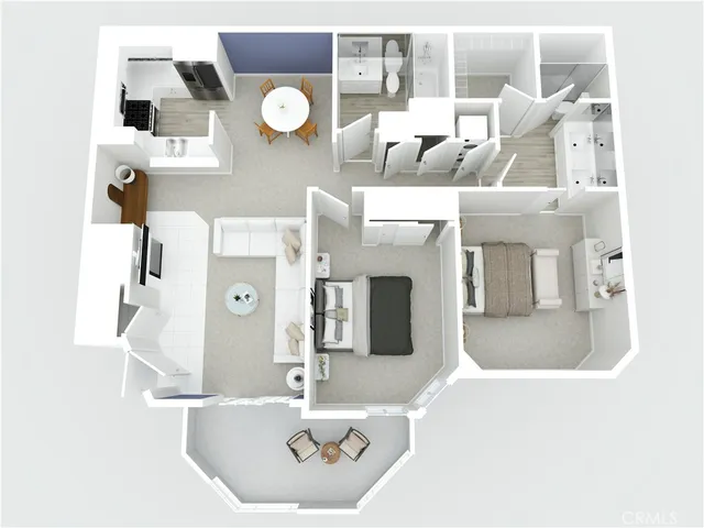 a view of a room with a hallway