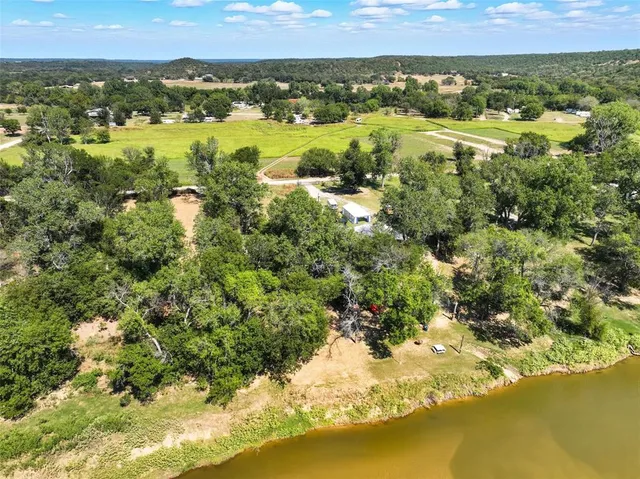 a view of a lake with a city