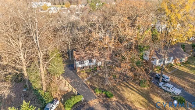 a view of large trees with yard