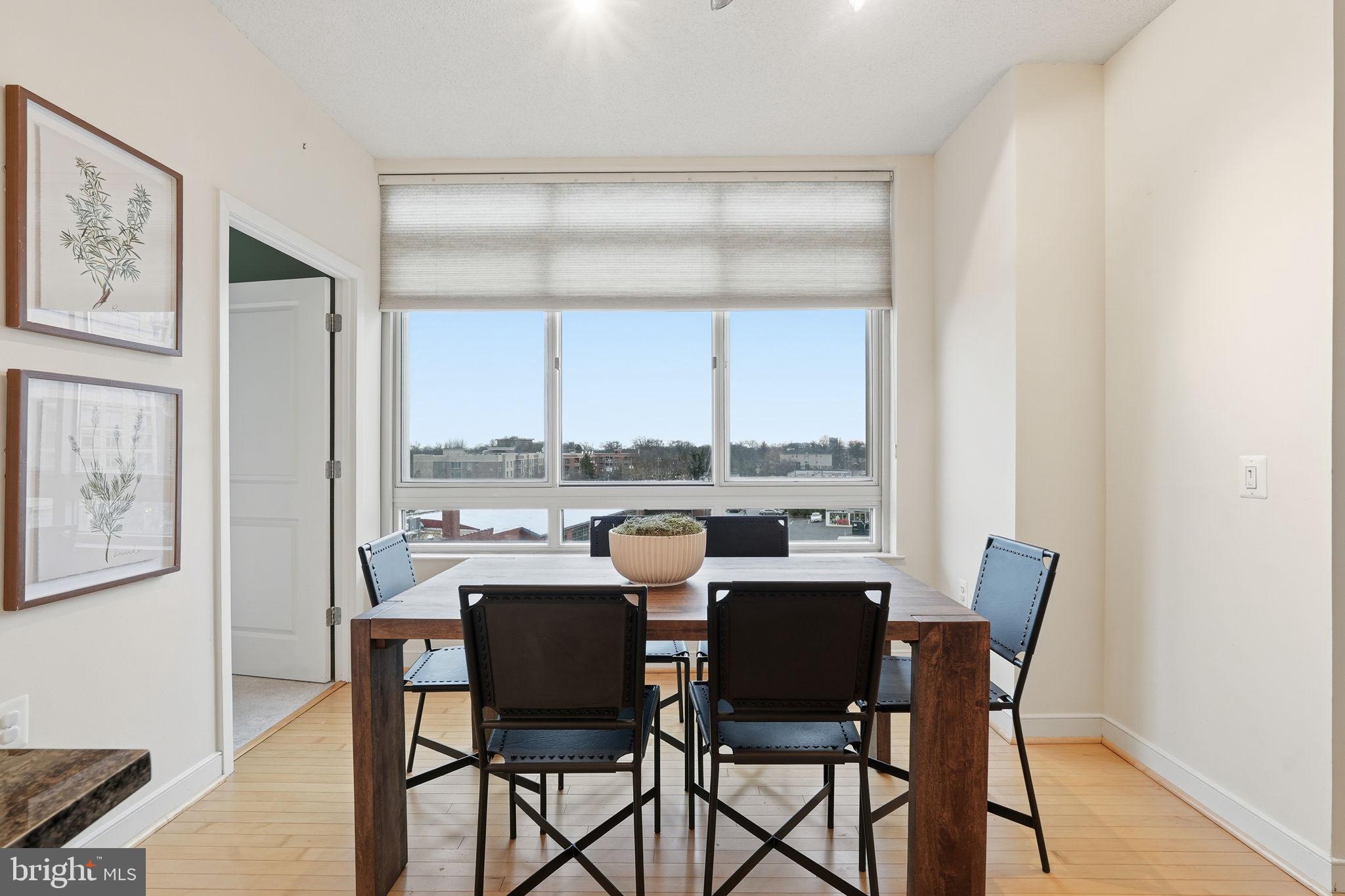 820 North Pollard Street, Unit 504 Arlington, VA 22203 - Photo 9 of 27 a dining room with furniture a rug and a painting on the wall