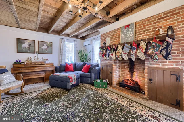 a outdoor space with lots of furniture and racks